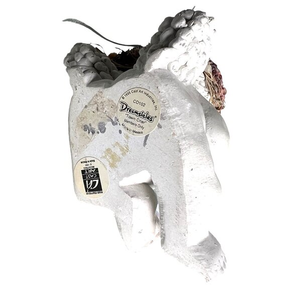 1995 Dreamsicles Figurine Town Crier Cherub Angel Kristin Wreath and Bell VTG - Picture 9 of 9